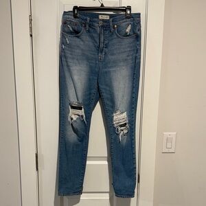 Madewell Perfect Vintage Distressed Straight Leg Jeans